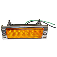 47-53 Chevrolet Park light Assembly, L.E.D. Amber 12 Volt, Stainless Steel Bezel