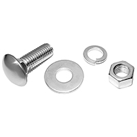 47-59 Bumper to Bracket Bolt, Low Dome Polished Stainless Steel Capped