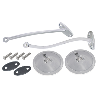 47-55 1st Series Exterior Mirror Kit, Chrome Smooth Back 5