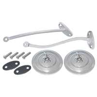 47-55 1st Series Exterior Mirror Kit, Chrome Ribbed Back 5