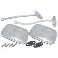 47-55 1st Series Exterior Mirror Kit, Stainless Steel, Rectangular