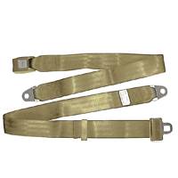 47-59 Universal Seat Belt, Push Button Non-Retractable Lap Belt, Tan