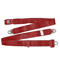 47-59 Universal Seat Belt, Push Button Non-Retractable Lap Belt, Maroon