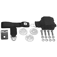 47-55 1st Series Bench Seat Belts, 2 Point Retractable Push Button, Black