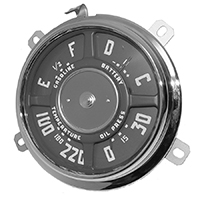 47-48 Chevrolet Dash Gauge Cluster, 6 Volt, 6 Cyl., 0-30 lbs. Oil, 100-220 Degree