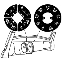 47-49 Chevrolet Dash Gauge Refacing Set, 80 mph