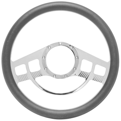 Gray Cruiser Style Billet Aluminum Steering Wheel