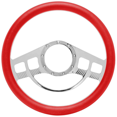 Red Cruiser Style Billet Aluminum Steering Wheel