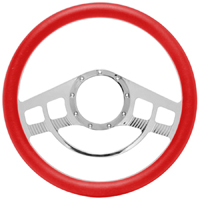 Red Cruiser Style Billet Aluminum Steering Wheel