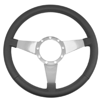 Volante Steering Wheel, Black Leather 3 Spoke