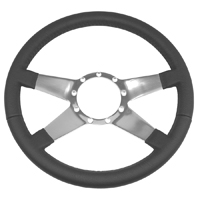 Volante Steering Wheel, Black Leather 4 Spoke