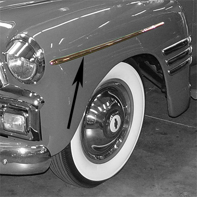 47-55 1st Series Chevrolet/GMC Truck Front Fender Moldings, Polished Stainless Steel, Pair