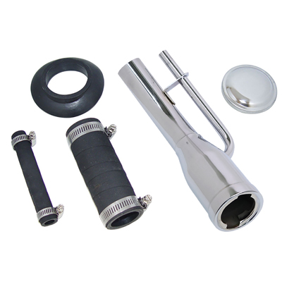 49-55 1st Series Gas Tank Filler Neck & Hose Kit, Chrome Filler Tube