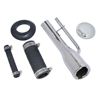 49-55 1st Series Gas Tank Filler Neck & Hose Kit, Chrome Filler Tube