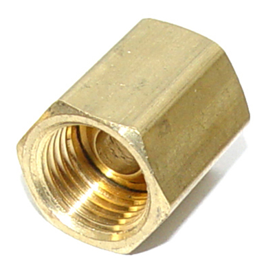 Brass Union Fitting, 7/16-24 Female Thread Both Sides, 1/4