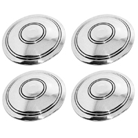 47-59 Rally Wheel Hub Caps, Flat Style w/ No Logo, Chrome, Set of 4