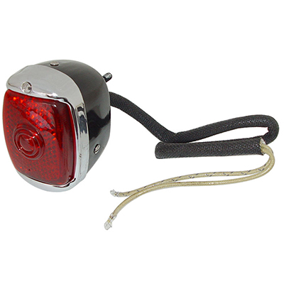 40-53 Tail Light Assembly, Black w/ License Plate Light, LH