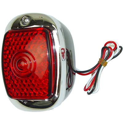 40-53 Tail Light Assembly, L.E.D. Black Housing w/ Stainless Steel Bezel, LH