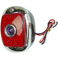 40-53 Tail Light Assembly, L.E.D. Black Housing w/ Stainless Steel Bezel w/ Blue Dot, LH