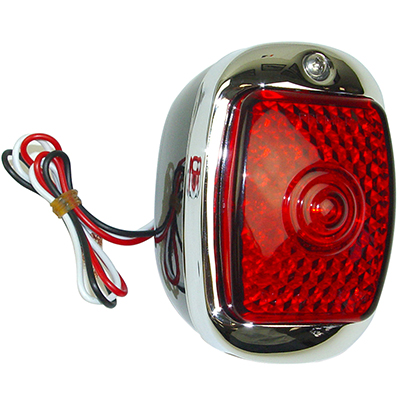 40-53 Tail Light Assembly L.E.D. Black Housing with Stainless Steel Bezel, RH