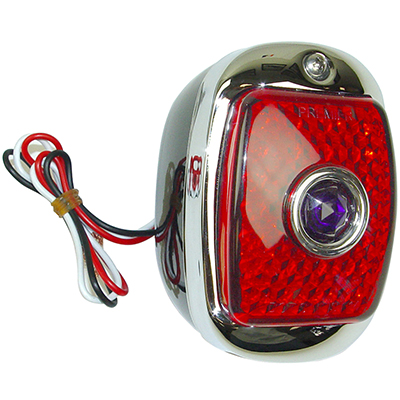 40-53 Tail Light Assembly, L.E.D. Black Housing w/ Stainless Steel, w/ Blue Dot, RH