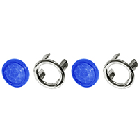 Plastic Blue Dots w/ Chrome Bezel, Pair
