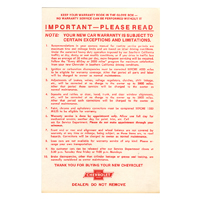 47-59 Factory Warranty Sheet