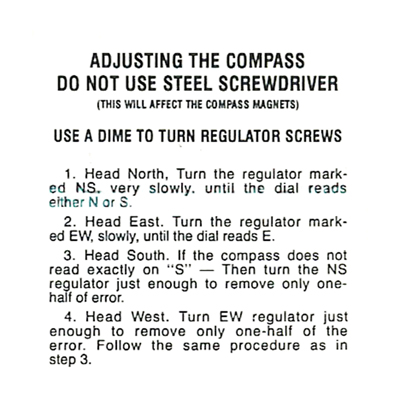 Full Size Compass Instruction Decal