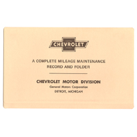 47-59 Chevrolet Mileage Maintenance Record and Folder