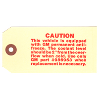47-59 Radiator Coolant Tag, 2