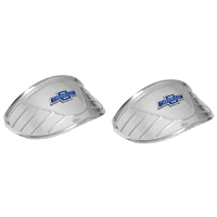 40-57 Headlight Visor, Stamped w/ Bowtie, Polished Stainless