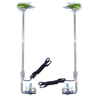 Classic Style Fender Guides, Chrome w/ Green Lighted Top