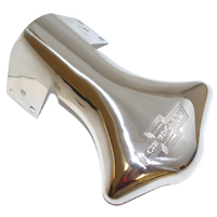 Exhaust Deflector, w/ Chevrolet and Bow-tie Logo, Polished Stainless Steel