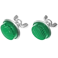 License Plate Reflectors, Green Plastic