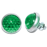 License Plate Reflectors, Green Glass