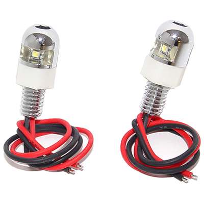 L.E.D. Lighted License Plate Bolts, White, Pair