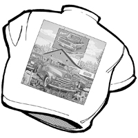 Truck Shop T-Shirt, Mural, White, Large