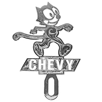 License Plate Decoration, Polished Stainless Steel, Felix Scroll w/ 