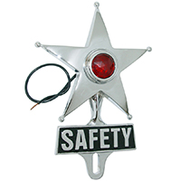Safety Star, Chrome w/ Red Lens