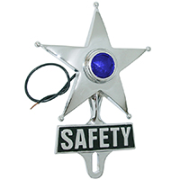 Safety Star, Chrome w/ Blue Lens