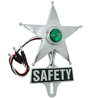 Safety Star, Chrome w/ Green L.E.D.