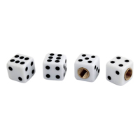 Valve Stem Caps-  White Dice