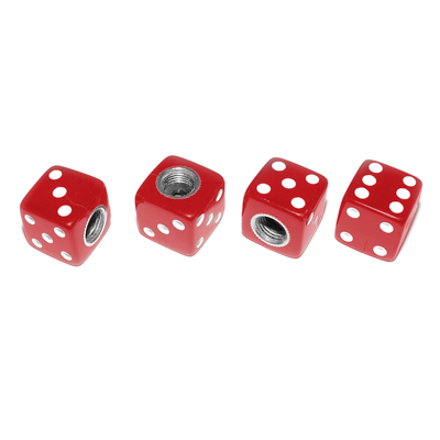 Valve Stem Caps- Red Dice