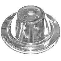 Water Pump Pulley, Small Block Short Pump, Single Groove, Chrome