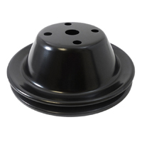 Black Water Pump Pulley, Small Block, Long Pump, Single Groove