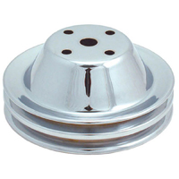 Chrome Water Pump Pulley, Long Small Block Double Groove