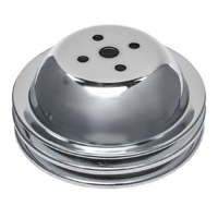 Chrome Water Pump Pulley, Big Block, Short Pump, Double Groove