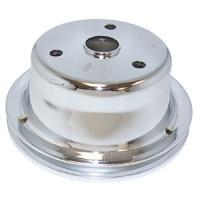 Chevrolet Small Block Car Chrome Crank Shaft Pulley, 1-Groove, 6-3/4