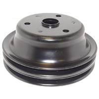 69-72 Chevrolet Small Block Car Black Crankshaft Pulley, 2-Groove, 6-3/4