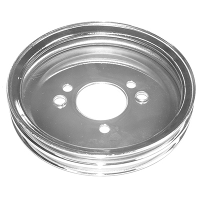 66-68 Chevrolet Big Block Car Chrome Crankshaft Pulley, 2-Groove, 7-3/4
